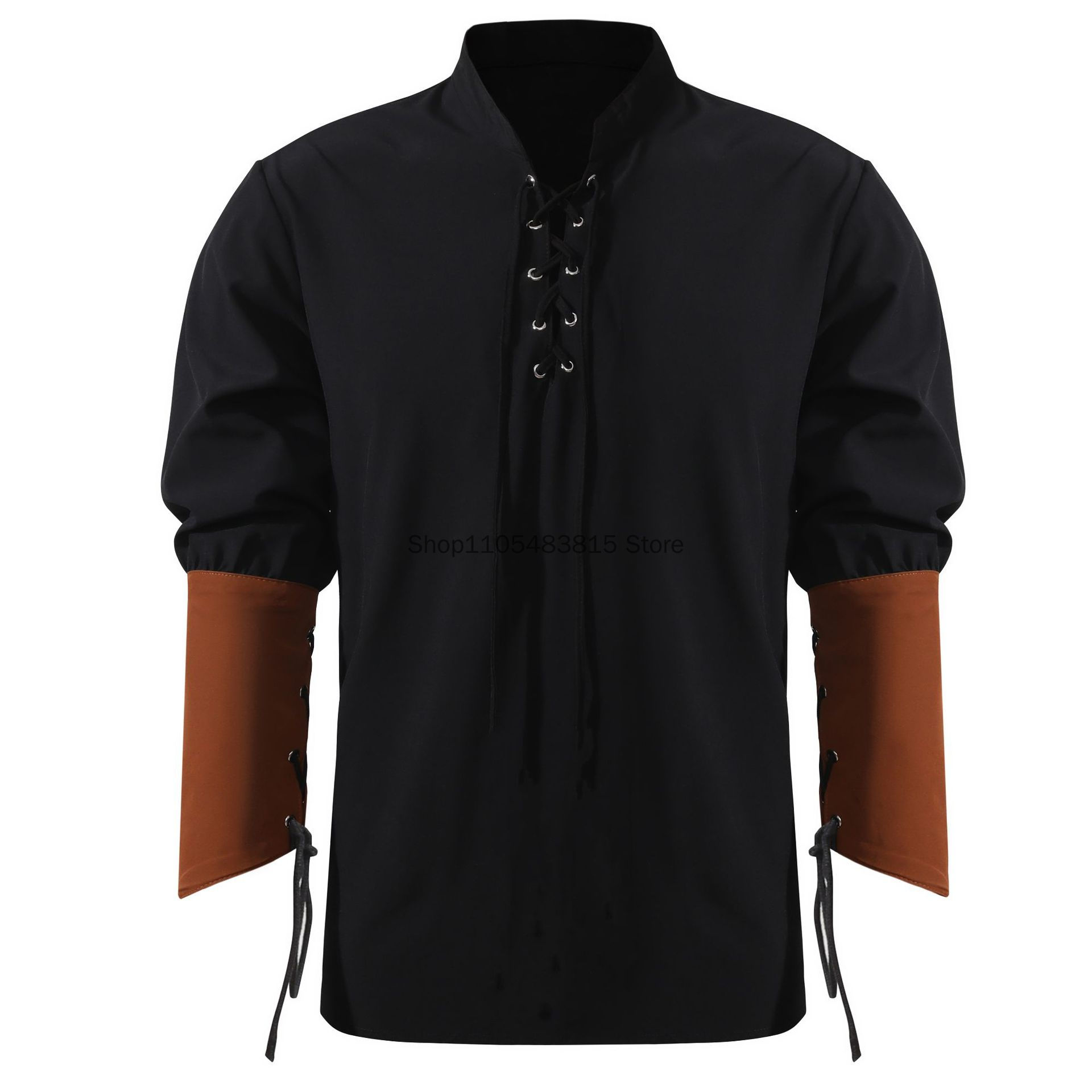 Camisa Pirata Masculina - Cami - Medieval Gothic Lace Up Pirate Shirt avaliação e preço