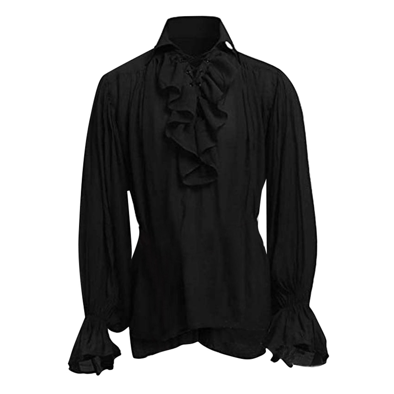 Camisa masculina de halloween  - Medieval Gothic Lace Up Pirate Shirt avaliação e preço