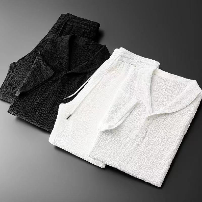 Verão ultra-fino de duas peças - Mens Linen Shirt Long Sleeve avaliação e preço