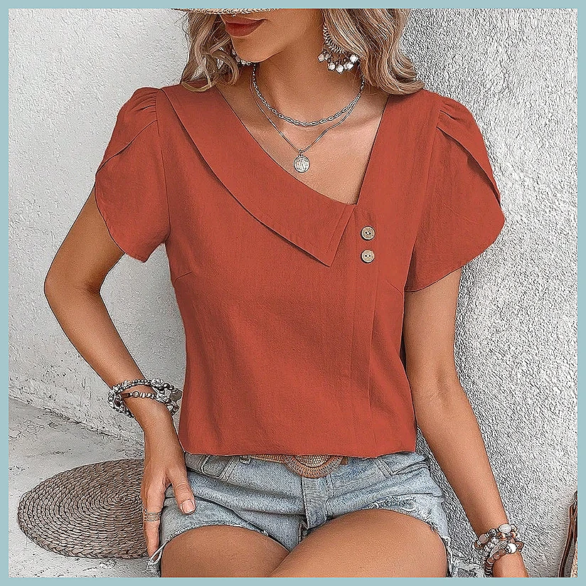 Blusa Vintage de Cor Sólida pa - Shirts avaliação e preço