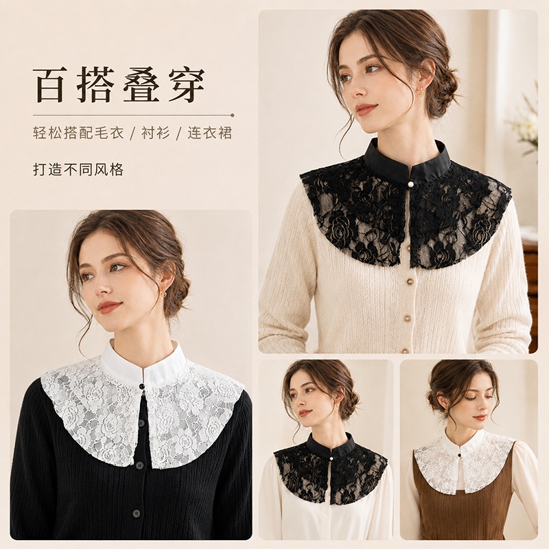 Elegante Gola Falsa de Renda F - Shirts avaliação e preço