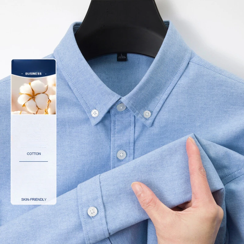 Nova Camisa Oxford Masculina 7 - Oxford Cotton Casual Shirt Business avaliação e preço